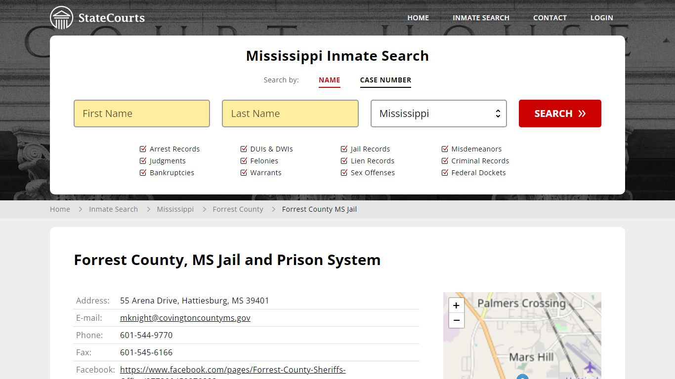 Forrest County MS Jail Inmate Records Search, Mississippi - State Courts